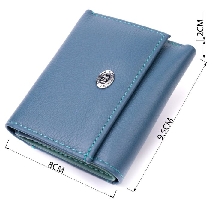 Маленький кошелек для женщин из натуральной кожи ST Leather 19501 Бирюзовый