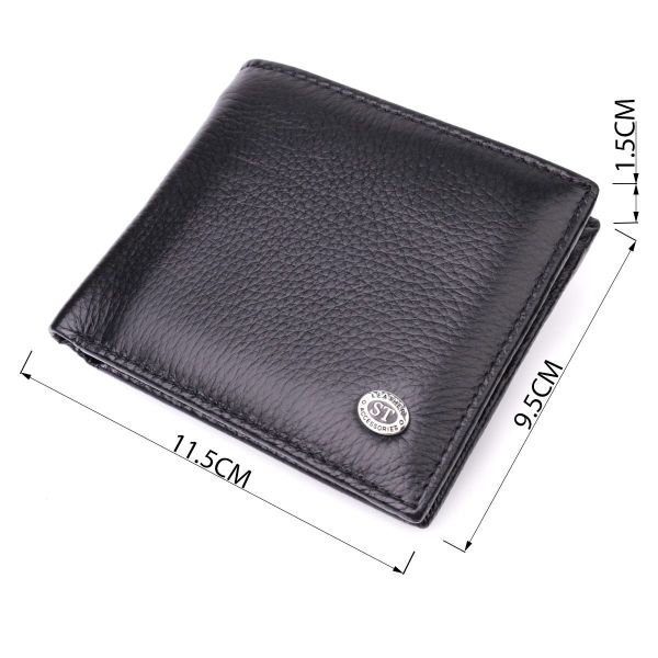 Мужское кожаное портмоне из зажимом ST Leather 22485 Черный
