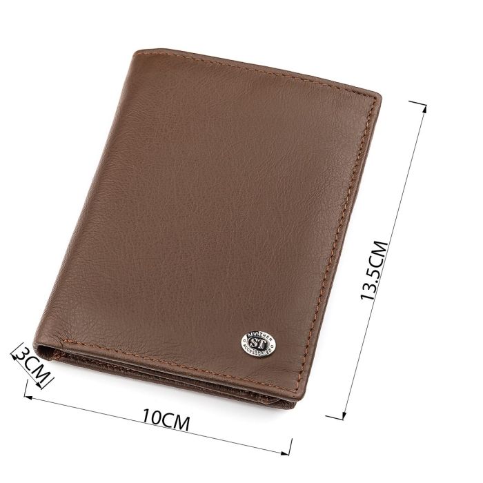 Мужской бумажник ST Leather 18348 (ST-2) сверхпрочный Коричневый