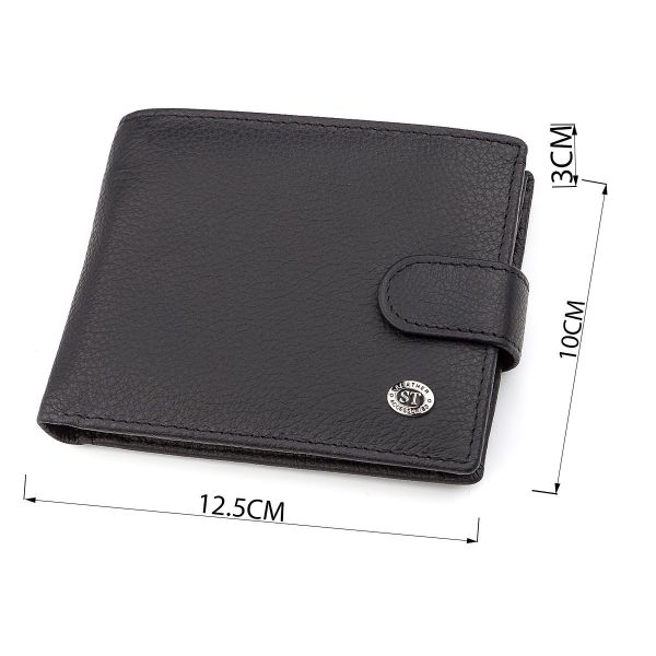Мужской кошелек ST Leather 18328 (ST137) итальянская кожа Черный