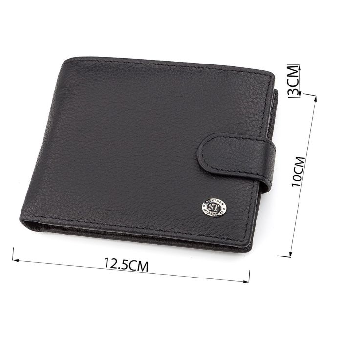 Мужской кошелек ST Leather 18328 (ST137) итальянская кожа Черный