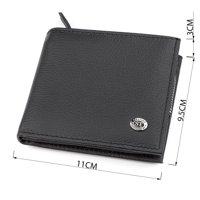 Мужской кошелек ST Leather 18343 (ST154) натуральная кожа Черный