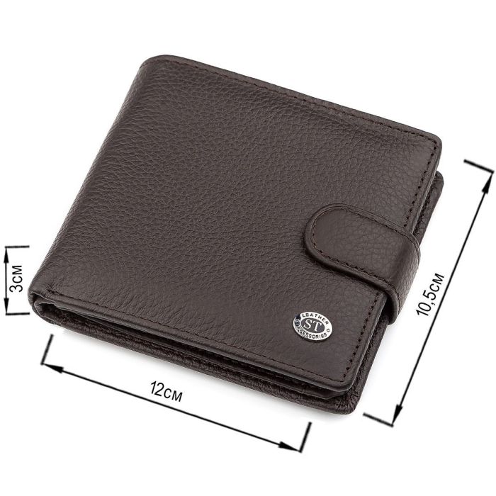 Мужской кошелек ST Leather 18347 (ST153) функциональный Коричневый