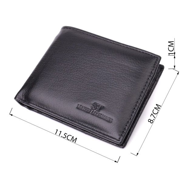 Мужской кошелек-зажим из натуральной кожи ST Leather 22460 Черный