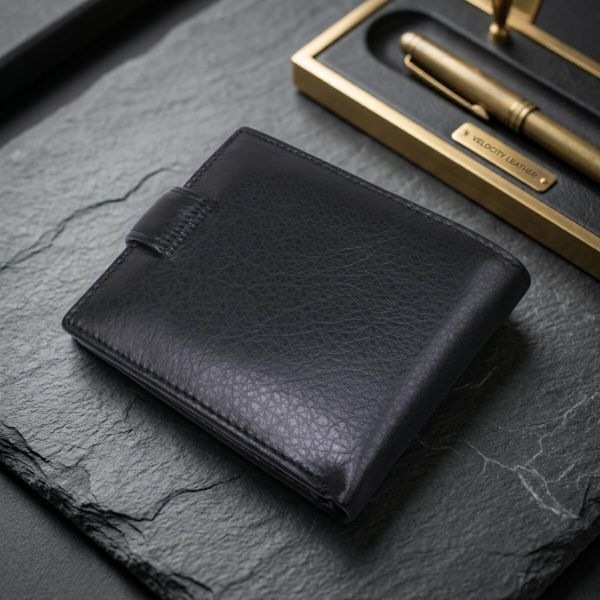 Мужской кожаный купюрник для карт купюр и монет ST Leather 18308 Черный