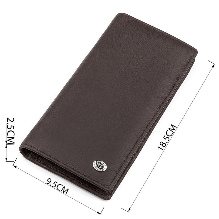 Мужской купюрник ST Leather 18368 (ST148) функциональный Коричневый