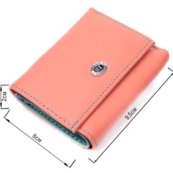 Небольшой кошелек для модниц из натуральной кожи ST Leather 19505 Оранжевый