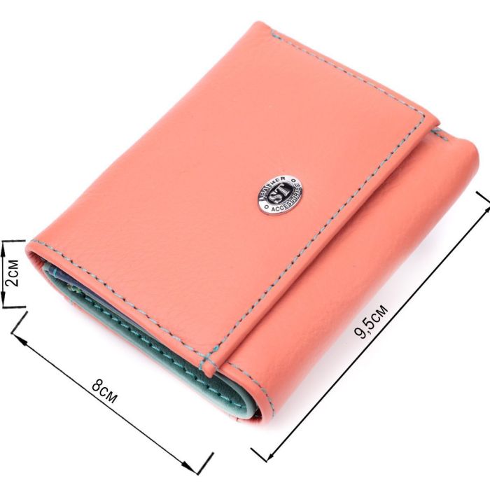 Небольшой кошелек для модниц из натуральной кожи ST Leather 19505 Оранжевый