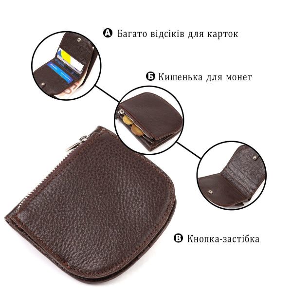 Полукруглое женское портмоне из натуральной кожи флотар CANPELLINI 21835 Коричневое