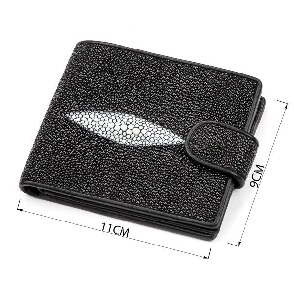 Портмоне мужское STINGRAY LEATHER 18070 из натуральной кожи морского ската Черное