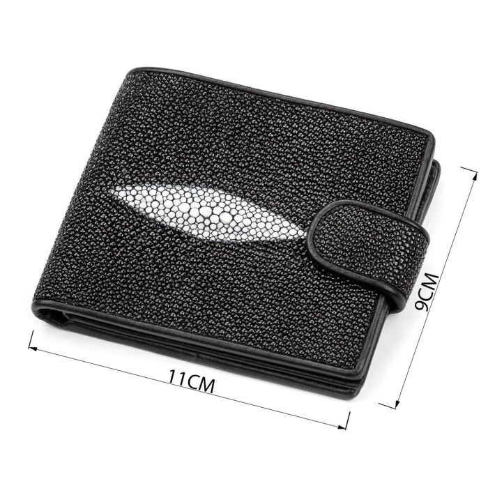 Портмоне мужское STINGRAY LEATHER 18070 из натуральной кожи морского ската Черное