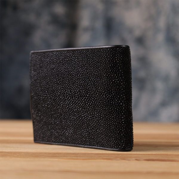 Портмоне мужское STINGRAY LEATHER 18070 из натуральной кожи морского ската Черное