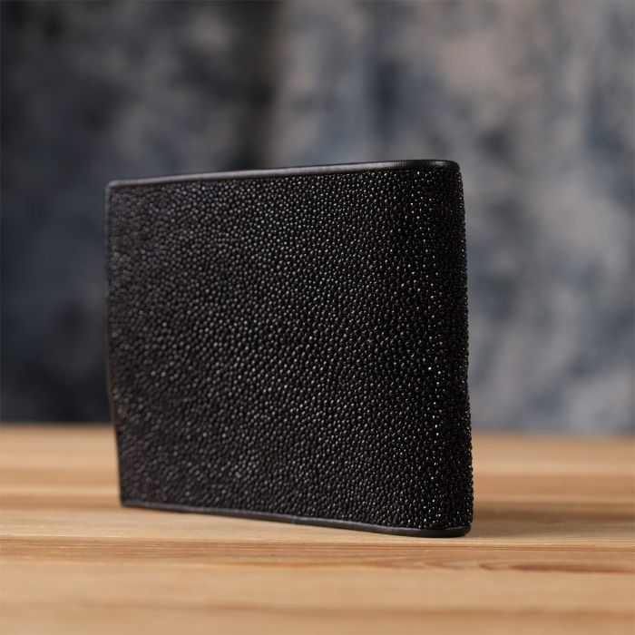 Портмоне мужское STINGRAY LEATHER 18070 из натуральной кожи морского ската Черное
