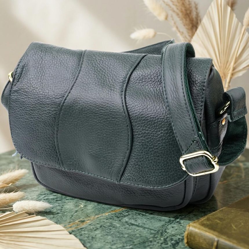 Повседневная женская сумка из натуральной кожи Vintage 22970 Зеленый