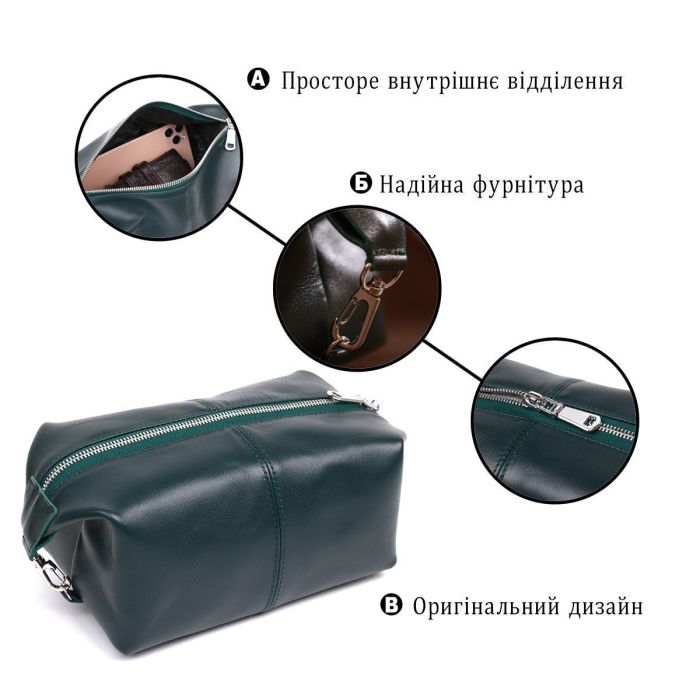 Практичная универсальная косметичка Shvigel 16405 Зеленый