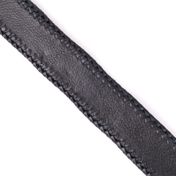 Ремень-автомат CROCODILE LEATHER 18010 из натуральной кожи крокодила Черный