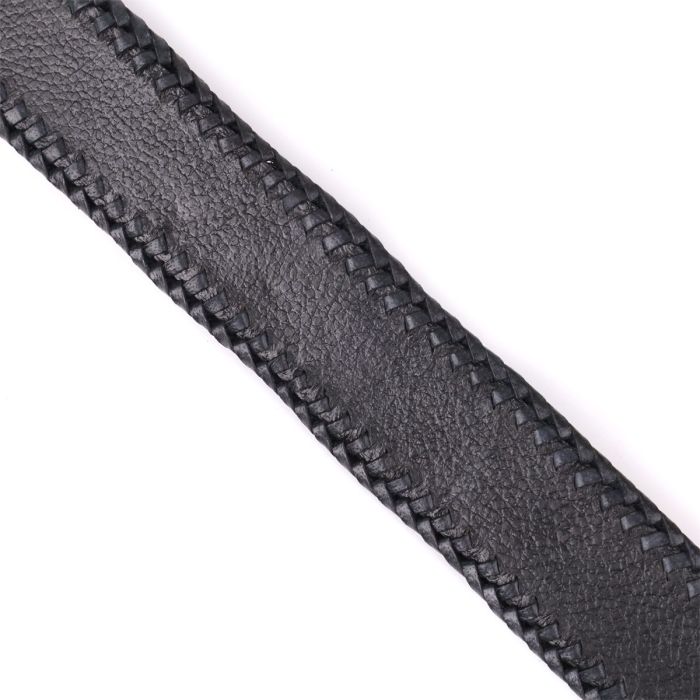 Ремень-автомат CROCODILE LEATHER 18010 из натуральной кожи крокодила Черный