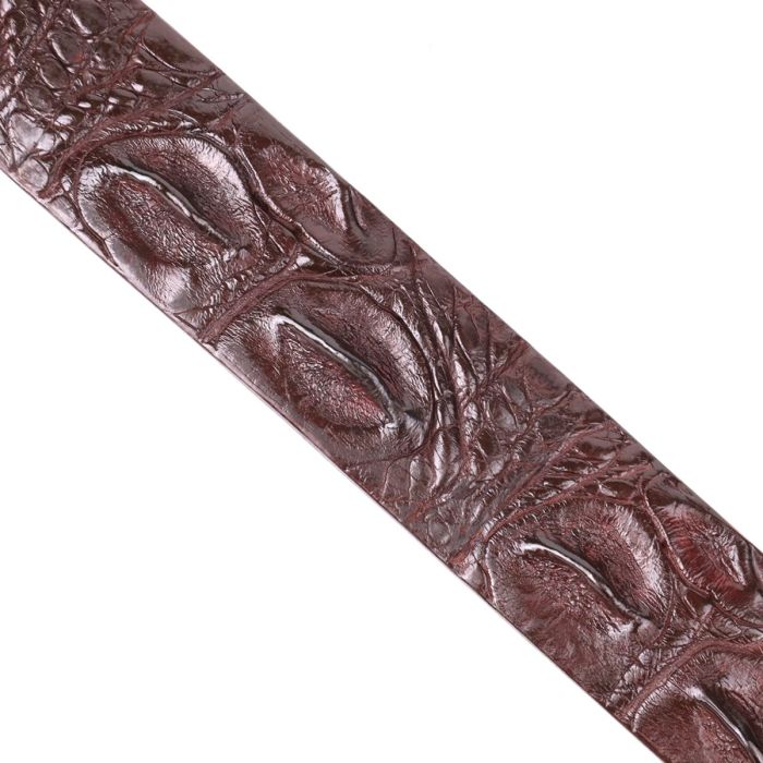 Ремень-автомат CROCODILE LEATHER 18240 из натуральной кожи крокодила Коричневый