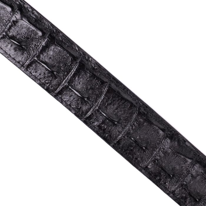 Ремень классика из натуральной кожи крокодила CROCODILE LEATHER 18018 Черный