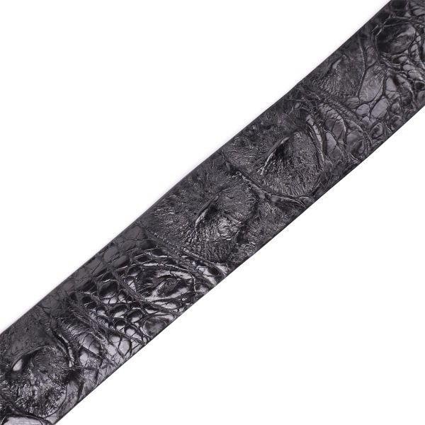 Ремень мужской CROCODILE LEATHER 18008 из натуральной кожи крокодила Черный