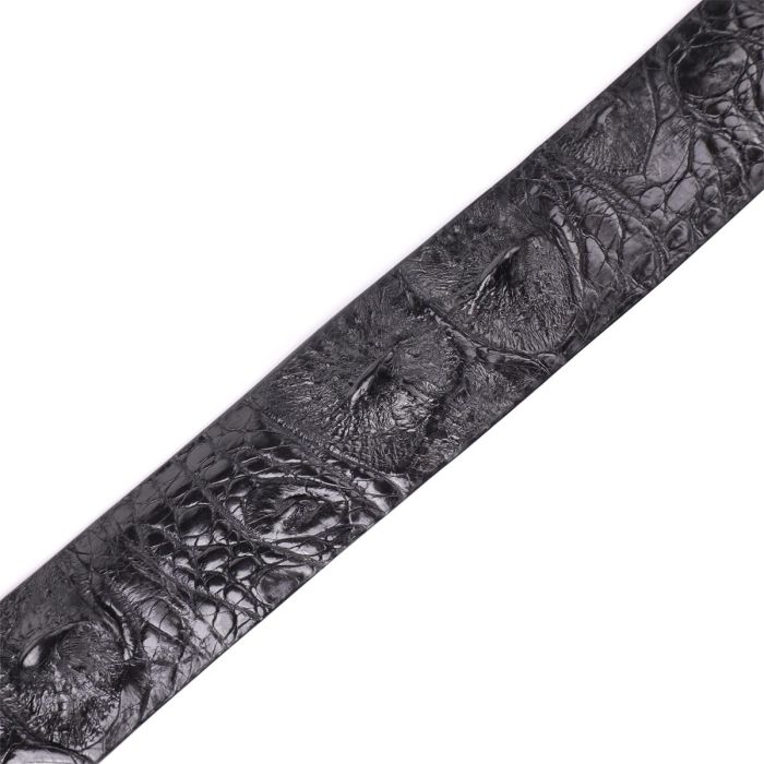 Ремень мужской CROCODILE LEATHER 18008 из натуральной кожи крокодила Черный