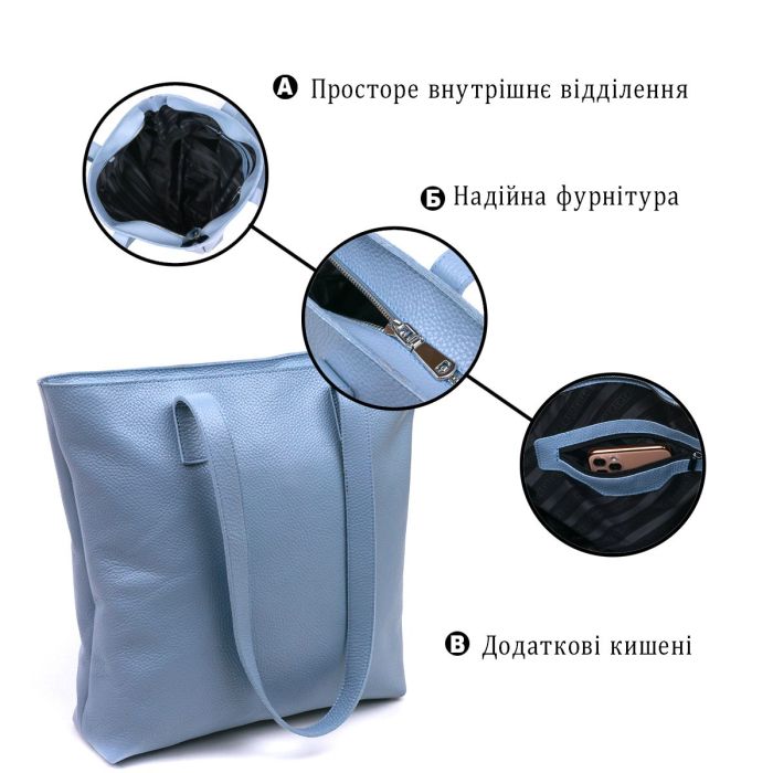 Сучасна жіноча сумка-шоппер Shvigel 16361 Блакитний