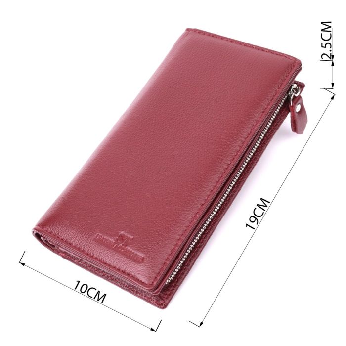 Современный кошелек-клатч для стильных женщин из натуральной кожи ST Leather 22534 Бордовый
