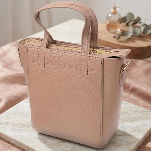 Женская сумка из натуральной кожи в форме трапеции Vintage 22918 Бежевый