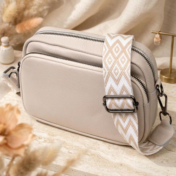 Стильная женская сумка кросс-боди из натуральной кожи Vintage 22295 Белая