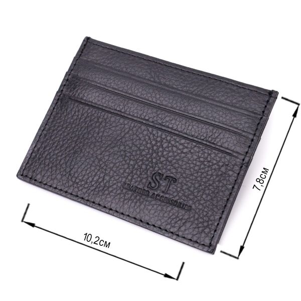 Стильный кард-кейс из натуральной кожи ST Leather 22447 Черный