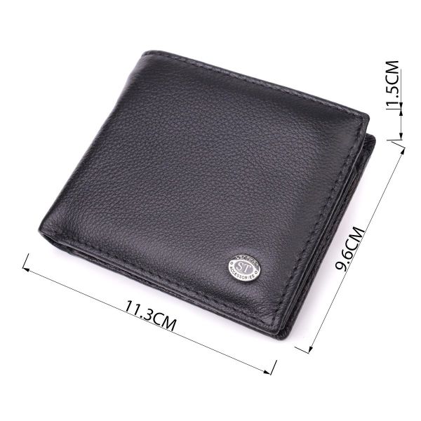 Стильный мужской кошелек из натуральной кожи ST Leather 22457 Черный