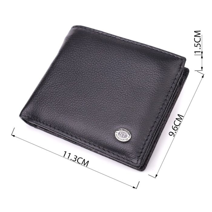 Стильный мужской кошелек из натуральной кожи ST Leather 22457 Черный