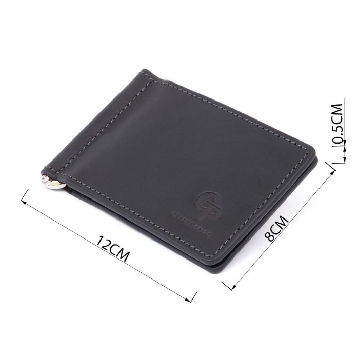 Стильный зажим для денег без застежки GRANDE PELLE 11294 Черный