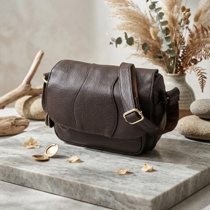 Сумка из натуральной кожи для женщин Vintage 22973 Коричневый
