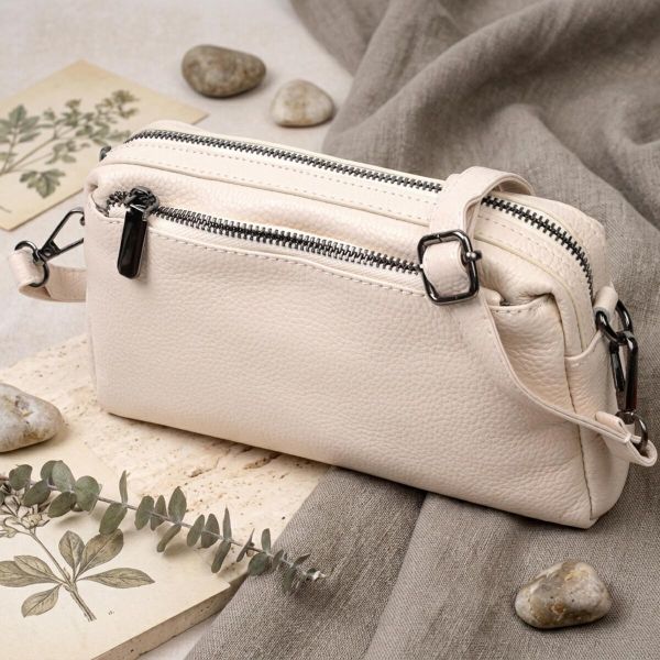Сумка-клатч для жінок із м'якої натуральної шкіри Vintage 22376 Біла