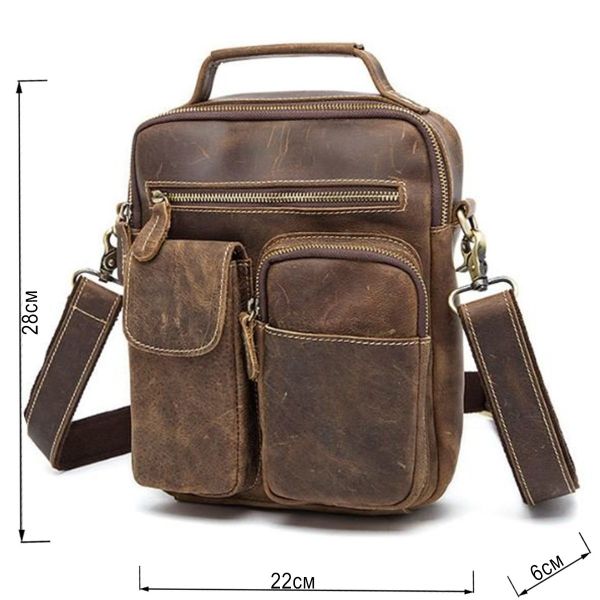Сумка мужская Crazy horse Vintage 14692 Коричневая