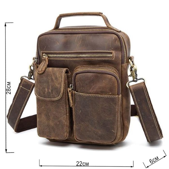 Сумка мужская Crazy horse Vintage 14692 Коричневая