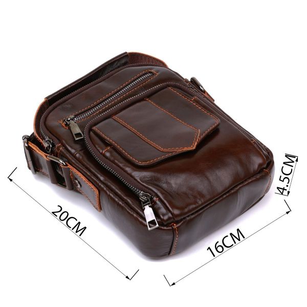 Сумка мужская из кожи Vintage 20691 Коричневый