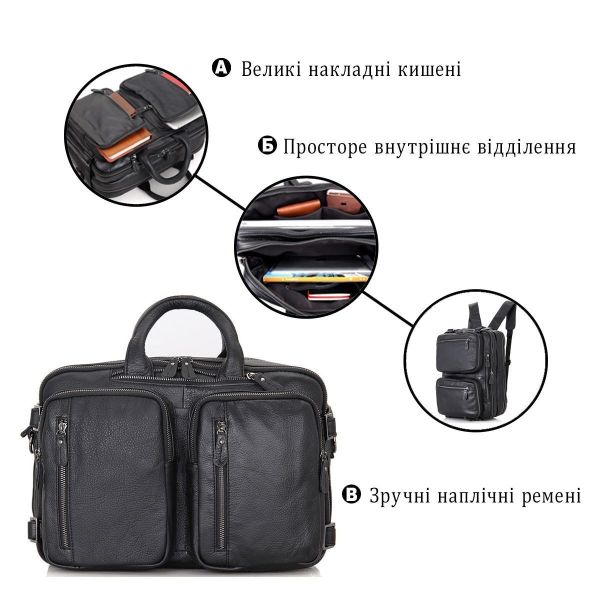Сумка мужская Vintage 14058 Черная