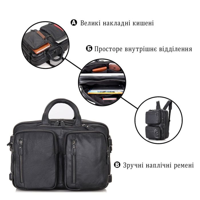 Сумка мужская Vintage 14058 Черная
