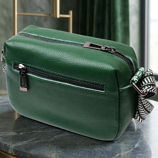 Сумка на одно отделение для стильных женщин из натуральной кожи Vintage 22603 Зеленая