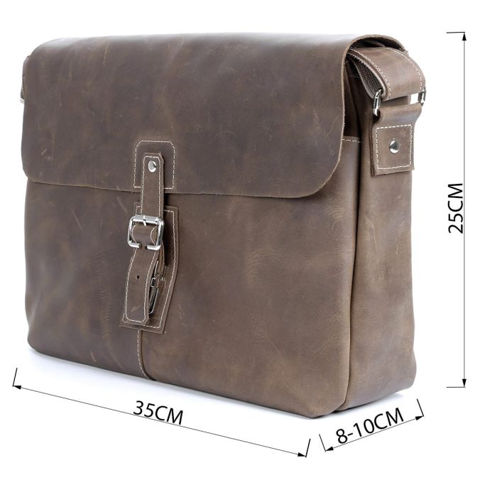 Сумка SHVIGEL 00980 из натуральной винтажной кожи Коричневая