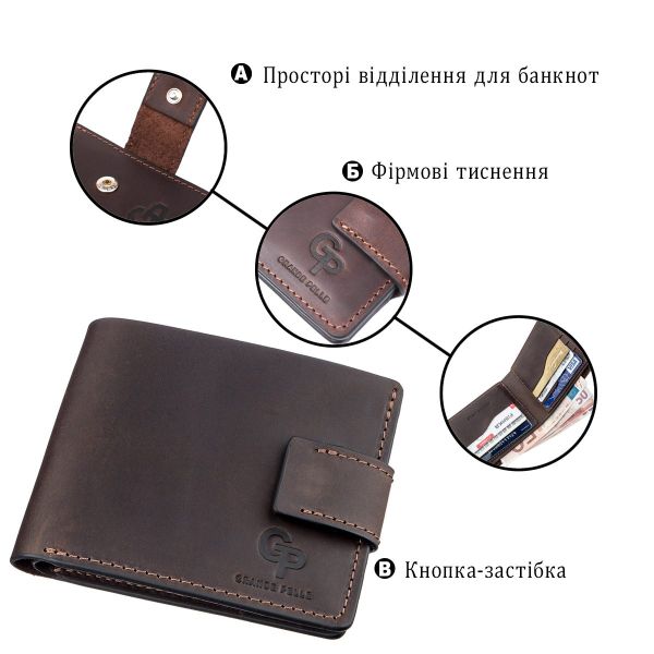 Тонкое кожаное портмоне унисекс GRANDE PELLE 11220 Коричневое