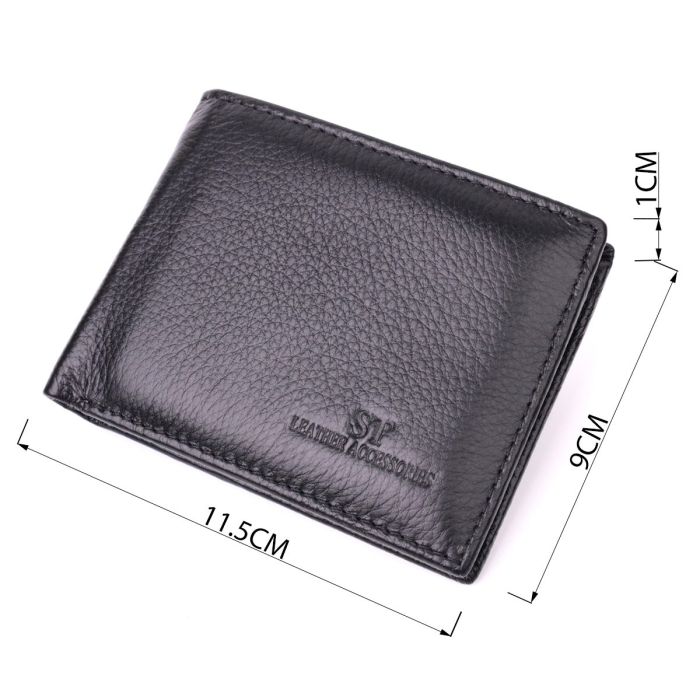 Удобное мужское портмоне из натуральной кожи ST Leather 22482 Черный