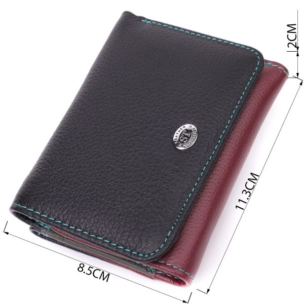 Удобный кошелек для девушек из натуральной кожи ST Leather 22497 Разноцветный