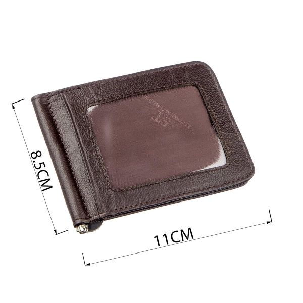 Удобный мужской зажим для купюр ST Leather 18938 Коричневый
