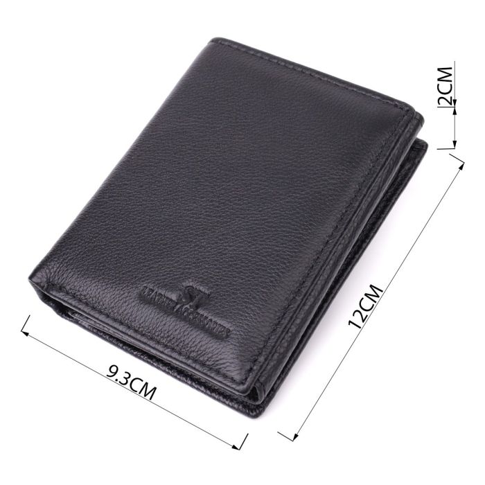Вертикальный кошелек для стильных мужчин из натуральной кожи ST Leather 22464 Черный