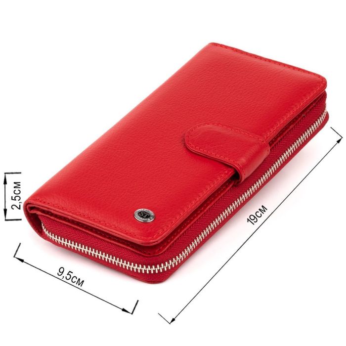 Женский кожаный кошелек для карт и купюр ST Leather 19306 Красный