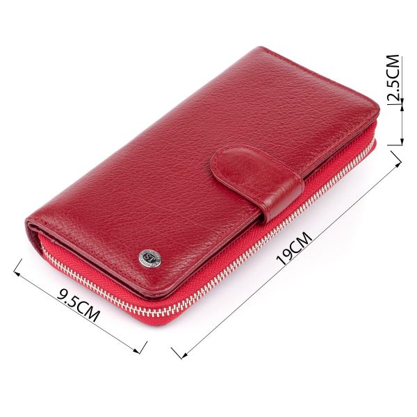 Вертикальный вместительный кошелек из кожи женский ST Leather 19307 Бордовый