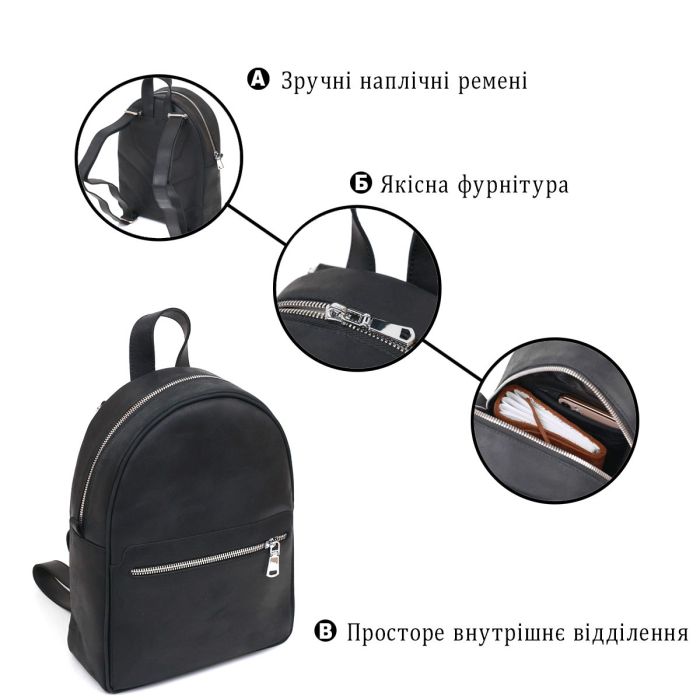 Винтажный универсальный женский рюкзак Shvigel 16313 Черный